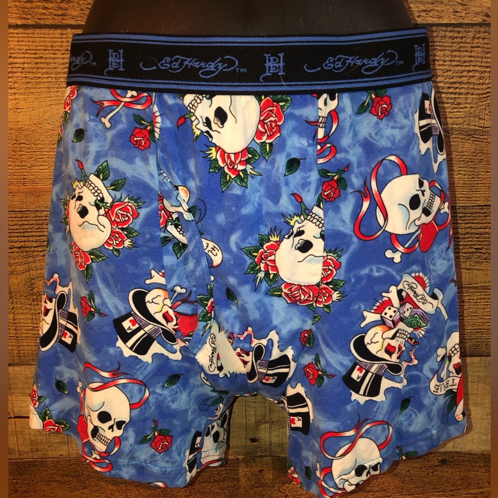 Ed Hardy Y2K skull and roses boxer briefs